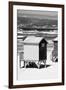 Awesome South Africa Collection B&W - Beach Huts Cape Town II-Philippe Hugonnard-Framed Photographic Print