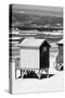 Awesome South Africa Collection B&W - Beach Huts Cape Town II-Philippe Hugonnard-Stretched Canvas