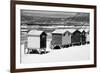 Awesome South Africa Collection B&W - Beach Huts Cape Town-Philippe Hugonnard-Framed Photographic Print