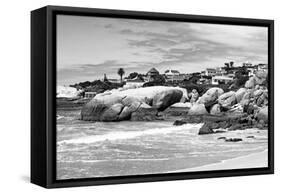 Awesome South Africa Collection B&W - Boulders Beach Cape Town-Philippe Hugonnard-Framed Stretched Canvas
