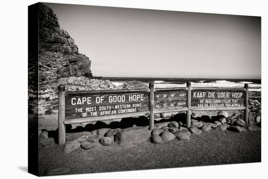 Awesome South Africa Collection B&W - Cape of Good Hope Sign-Philippe Hugonnard-Stretched Canvas