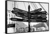 Awesome South Africa Collection B&W - Direction Sign Cape Town II-Philippe Hugonnard-Framed Stretched Canvas