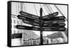 Awesome South Africa Collection B&W - Direction Sign Cape Town II-Philippe Hugonnard-Framed Stretched Canvas