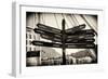 Awesome South Africa Collection B&W - Direction Sign Cape Town-Philippe Hugonnard-Framed Photographic Print