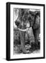 Awesome South Africa Collection B&W - Elephant Portrait I-Philippe Hugonnard-Framed Photographic Print