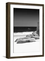 Awesome South Africa Collection B&W - Tranquil White Sand Beach II-Philippe Hugonnard-Framed Photographic Print