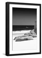 Awesome South Africa Collection B&W - Tranquil White Sand Beach II-Philippe Hugonnard-Framed Photographic Print