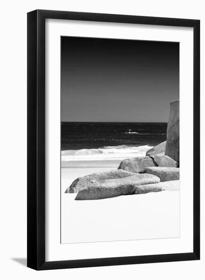 Awesome South Africa Collection B&W - Tranquil White Sand Beach II-Philippe Hugonnard-Framed Photographic Print