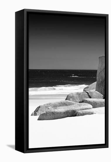 Awesome South Africa Collection B&W - Tranquil White Sand Beach II-Philippe Hugonnard-Framed Stretched Canvas