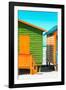 Awesome South Africa Collection - Close-Up Colorful Beach Huts - Lime & Orange II-Philippe Hugonnard-Framed Photographic Print