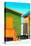Awesome South Africa Collection - Close-Up Colorful Beach Huts - Lime & Orange II-Philippe Hugonnard-Stretched Canvas