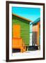 Awesome South Africa Collection - Close-Up Colorful Beach Huts - Lime & Orange II-Philippe Hugonnard-Framed Photographic Print