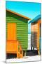 Awesome South Africa Collection - Close-Up Colorful Beach Huts - Lime & Orange II-Philippe Hugonnard-Mounted Photographic Print