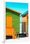 Awesome South Africa Collection - Close-Up Colorful Beach Huts - Lime & Orange II-Philippe Hugonnard-Framed Photographic Print