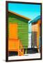 Awesome South Africa Collection - Close-Up Colorful Beach Huts - Lime & Orange II-Philippe Hugonnard-Framed Photographic Print