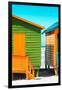 Awesome South Africa Collection - Close-Up Colorful Beach Huts - Lime & Orange II-Philippe Hugonnard-Framed Photographic Print