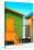 Awesome South Africa Collection - Close-Up Colorful Beach Huts - Lime & Orange II-Philippe Hugonnard-Stretched Canvas