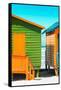 Awesome South Africa Collection - Close-Up Colorful Beach Huts - Lime & Orange II-Philippe Hugonnard-Framed Stretched Canvas