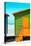 Awesome South Africa Collection - Close-Up Colorful Beach Huts - Lime & Orange-Philippe Hugonnard-Stretched Canvas