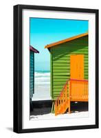 Awesome South Africa Collection - Close-Up Colorful Beach Huts - Lime & Orange-Philippe Hugonnard-Framed Photographic Print