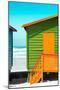 Awesome South Africa Collection - Close-Up Colorful Beach Huts - Lime & Orange-Philippe Hugonnard-Mounted Photographic Print