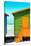 Awesome South Africa Collection - Close-Up Colorful Beach Huts - Lime & Orange-Philippe Hugonnard-Stretched Canvas