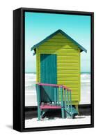 Awesome South Africa Collection - Colorful Beach Hut Cape Town - Lime & Greensea-Philippe Hugonnard-Framed Stretched Canvas