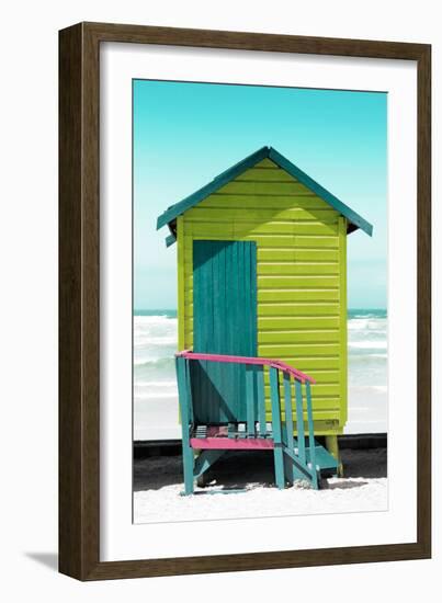 Awesome South Africa Collection - Colorful Beach Hut Cape Town - Lime & Greensea-Philippe Hugonnard-Framed Photographic Print