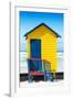 Awesome South Africa Collection - Colorful Beach Hut Cape Town - Yellow & Minight Blue-Philippe Hugonnard-Framed Photographic Print