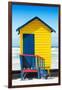 Awesome South Africa Collection - Colorful Beach Hut Cape Town - Yellow & Minight Blue-Philippe Hugonnard-Framed Photographic Print