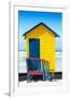 Awesome South Africa Collection - Colorful Beach Hut Cape Town - Yellow & Minight Blue-Philippe Hugonnard-Framed Photographic Print