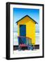 Awesome South Africa Collection - Colorful Beach Hut Cape Town - Yellow & Minight Blue-Philippe Hugonnard-Framed Photographic Print