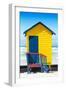 Awesome South Africa Collection - Colorful Beach Hut Cape Town - Yellow & Minight Blue-Philippe Hugonnard-Framed Photographic Print