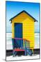 Awesome South Africa Collection - Colorful Beach Hut Cape Town - Yellow & Minight Blue-Philippe Hugonnard-Mounted Photographic Print