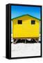 Awesome South Africa Collection - Colorful Beach Hut - Yellow & Skyblue-Philippe Hugonnard-Framed Stretched Canvas