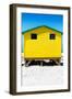 Awesome South Africa Collection - Colorful Beach Hut - Yellow & Skyblue-Philippe Hugonnard-Framed Photographic Print