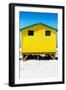 Awesome South Africa Collection - Colorful Beach Hut - Yellow & Skyblue-Philippe Hugonnard-Framed Photographic Print