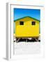 Awesome South Africa Collection - Colorful Beach Hut - Yellow & Skyblue-Philippe Hugonnard-Framed Photographic Print