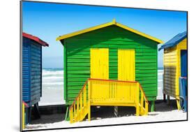 Awesome South Africa Collection - Colorful Beach Huts - Green & Yellow-Philippe Hugonnard-Mounted Photographic Print