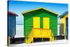 Awesome South Africa Collection - Colorful Beach Huts - Green & Yellow-Philippe Hugonnard-Stretched Canvas