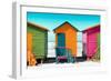 Awesome South Africa Collection - Colorful Beach Huts - Lime & Orange & Deep Pink-Philippe Hugonnard-Framed Photographic Print