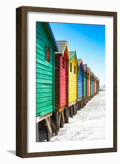 Awesome South Africa Collection - Colorful Beach Huts on Muizenberg - Cape Town IX-Philippe Hugonnard-Framed Photographic Print