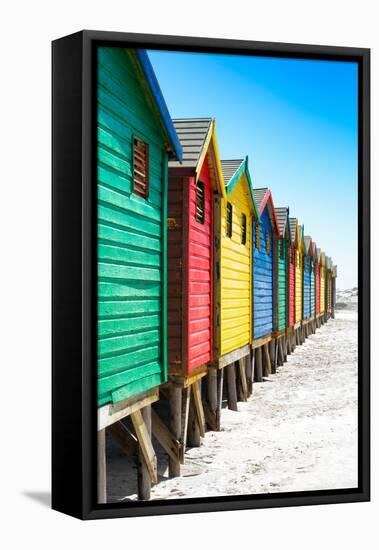 Awesome South Africa Collection - Colorful Beach Huts on Muizenberg - Cape Town IX-Philippe Hugonnard-Framed Stretched Canvas