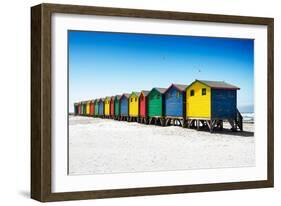 Awesome South Africa Collection - Colorful Beach Huts on Muizenberg - Cape Town VI-Philippe Hugonnard-Framed Photographic Print