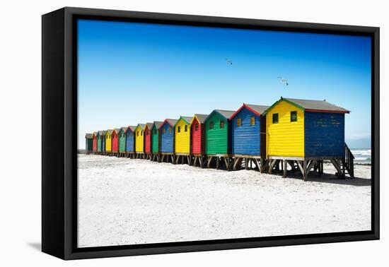 Awesome South Africa Collection - Colorful Beach Huts on Muizenberg - Cape Town VI-Philippe Hugonnard-Framed Stretched Canvas