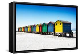 Awesome South Africa Collection - Colorful Beach Huts on Muizenberg - Cape Town VI-Philippe Hugonnard-Framed Stretched Canvas