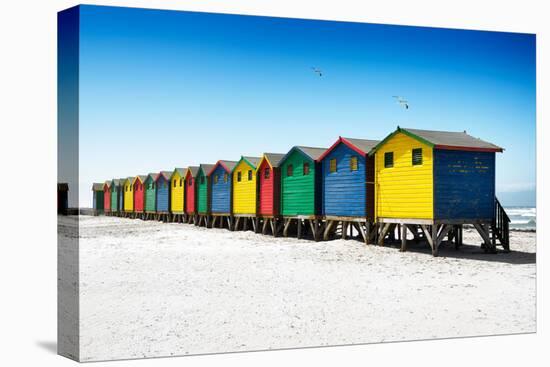 Awesome South Africa Collection - Colorful Beach Huts on Muizenberg - Cape Town VI-Philippe Hugonnard-Stretched Canvas