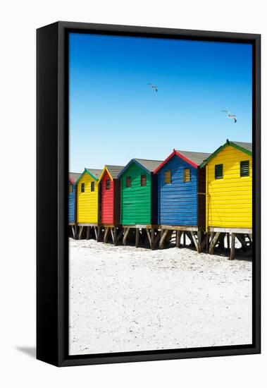 Awesome South Africa Collection - Colorful Beach Huts on Muizenberg - Cape Town VII-Philippe Hugonnard-Framed Stretched Canvas