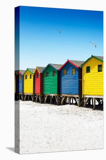 Awesome South Africa Collection - Colorful Beach Huts on Muizenberg - Cape Town VII-Philippe Hugonnard-Stretched Canvas