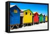 Awesome South Africa Collection - Colorful Beach Huts on Muizenberg II-Philippe Hugonnard-Framed Stretched Canvas